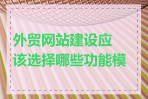 外贸网站建设应该选择哪些功能模块