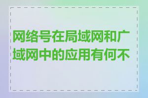 网络号在局域网和广域网中的应用有何不同