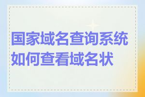 国家域名查询系统如何查看域名状态