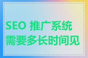 SEO 推广系统需要多长时间见效