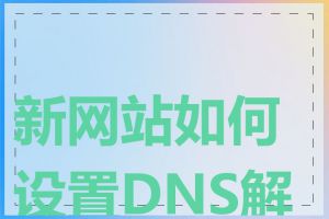 新网站如何设置DNS解析