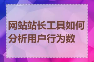 网站站长工具如何分析用户行为数据