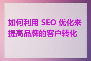 如何利用 SEO 优化来提高品牌的客户转化率