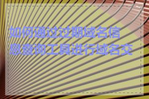 如何通过过期域名信息查询工具进行域名交易