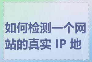 如何检测一个网站的真实 IP 地址