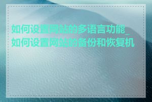 如何设置网站的多语言功能_如何设置网站的备份和恢复机制