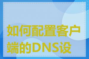 如何配置客户端的DNS设置
