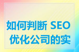 如何判断 SEO 优化公司的实力