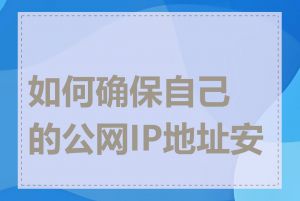 如何确保自己的公网IP地址安全