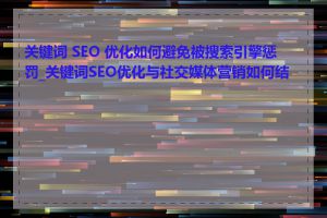 关键词 SEO 优化如何避免被搜索引擎惩罚_关键词SEO优化与社交媒体营销如何结合