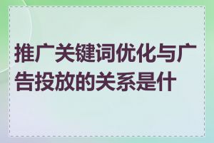 推广关键词优化与广告投放的关系是什么