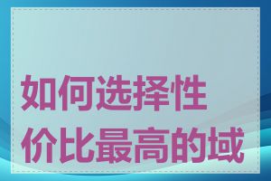 如何选择性价比最高的域名