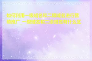 如何利用一级域名和二级域名进行营销推广_一级域名和二级域名有什么区别