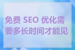 免费 SEO 优化需要多长时间才能见效