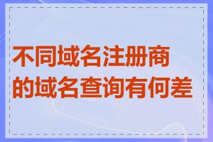 不同域名注册商的域名查询有何差异