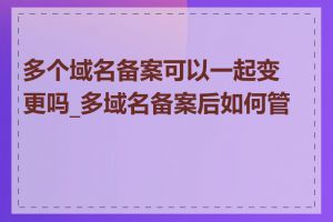 多个域名备案可以一起变更吗_多域名备案后如何管理
