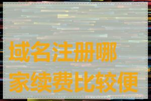 域名注册哪家续费比较便宜