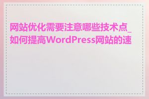 网站优化需要注意哪些技术点_如何提高WordPress网站的速度