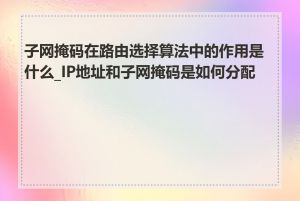 子网掩码在路由选择算法中的作用是什么_IP地址和子网掩码是如何分配的