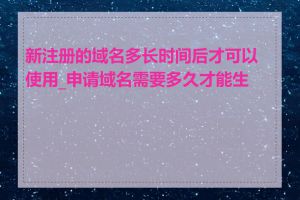 新注册的域名多长时间后才可以使用_申请域名需要多久才能生效