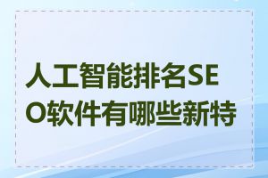 人工智能排名SEO软件有哪些新特性
