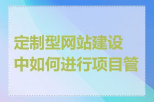 定制型网站建设中如何进行项目管理