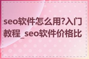seo软件怎么用?入门教程_seo软件价格比较