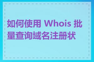 如何使用 Whois 批量查询域名注册状态
