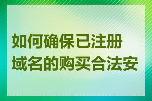 如何确保已注册域名的购买合法安全