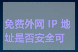 免费外网 IP 地址是否安全可靠