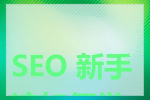 SEO 新手该如何学习