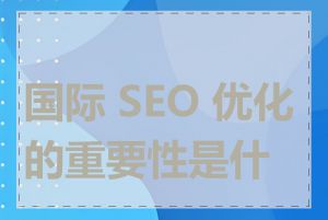 国际 SEO 优化的重要性是什么