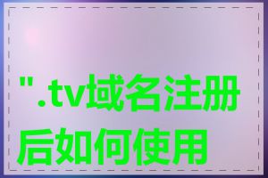 ".tv域名注册后如何使用"