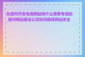 在德州开发电商网站有什么需要考虑的_德州网站建设公司如何确保网站安全性