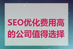 SEO优化费用高的公司值得选择吗
