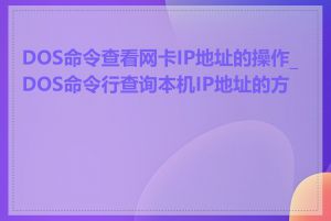 DOS命令查看网卡IP地址的操作_DOS命令行查询本机IP地址的方法