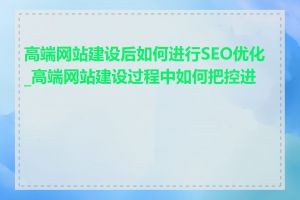 高端网站建设后如何进行SEO优化_高端网站建设过程中如何把控进度