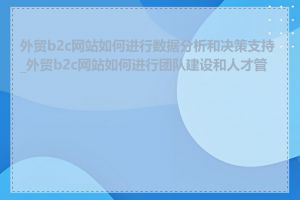 外贸b2c网站如何进行数据分析和决策支持_外贸b2c网站如何进行团队建设和人才管理
