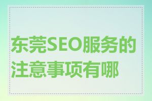 东莞SEO服务的注意事项有哪些