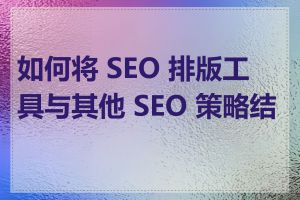 如何将 SEO 排版工具与其他 SEO 策略结合