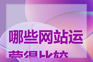 哪些网站运营得比较好
