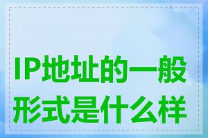 IP地址的一般形式是什么样的