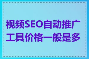 视频SEO自动推广工具价格一般是多少