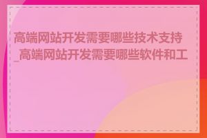 高端网站开发需要哪些技术支持_高端网站开发需要哪些软件和工具