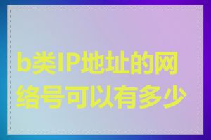 b类IP地址的网络号可以有多少个