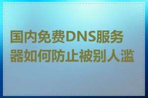 国内免费DNS服务器如何防止被别人滥用