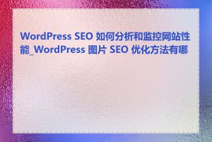 WordPress SEO 如何分析和监控网站性能_WordPress 图片 SEO 优化方法有哪些