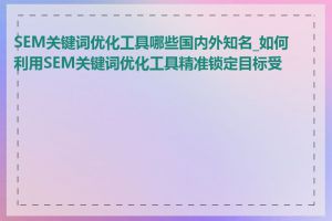 SEM关键词优化工具哪些国内外知名_如何利用SEM关键词优化工具精准锁定目标受众