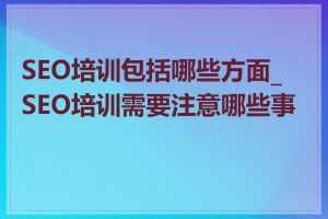 SEO培训包括哪些方面_SEO培训需要注意哪些事项
