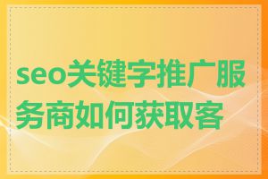 seo关键字推广服务商如何获取客户
